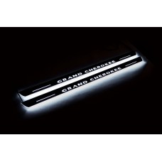 Накладки на пороги з підсвіткою Jeep Grand Cherokee III 2005-2010 (front sills) - (тип Static)