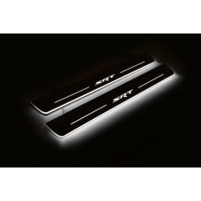 Накладки на пороги з підсвіткою Jeep Grand Cherokee IV 2010+ з логотипом "SRT" (front sills) - (тип Static)