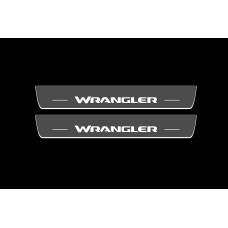 Накладки на пороги з підсвіткою Jeep Wrangler JL 2018+ (front doors) - (тип Static)