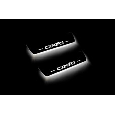 Накладки на пороги з підсвіткою KIA Ceed II 2012-2018 (rear doors) - (тип Static)