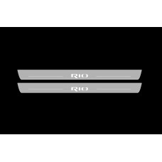 Накладки на пороги з підсвіткою KIA Rio III 2011-2017 (front doors) - (тип Static)