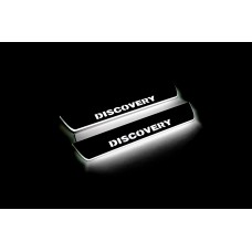 Накладки на пороги з підсвіткою Land Rover Discovery III 2004-2009 (rear doors) - (тип Static)