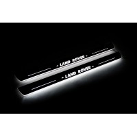Накладки на пороги з підсвіткою Land Rover Discovery III 2004-2009 (front doors) з лого Land Rover - (тип Static)
