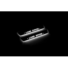 Накладки на пороги з підсвіткою Land Rover Discovery III 2004-2009 (rear doors) з лого Land Rover - (тип Static)