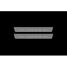 Накладки на пороги з підсвіткою Lincoln MKX II 2016-2018 з логотипом Lincoln - (тип Static)