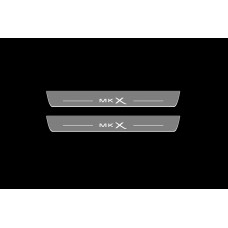 Накладки на пороги з підсвіткою Lincoln MKX II 2016-2018 з логотипом MKX - (тип Static)