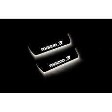 Накладки на пороги з підсвіткою Mazda 3 II 2009-2013 (rear doors) - (тип Static)