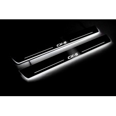 Накладки на пороги з підсвіткою Mazda CX-5 I 2012-2017 (front doors) - (тип Static)