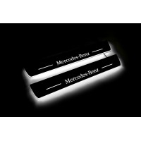 Накладки на пороги з підсвіткою Mercedes E-Class W213 2016+ (front doors) - (тип Static)