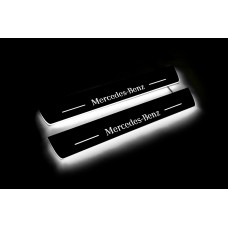 Накладки на пороги з підсвіткою Mercedes E-Class W213 2016+ (front doors) - (тип Static)