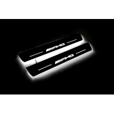 Накладки на пороги з підсвіткою Mercedes E-Class W213 2016+ з логотипом AMG (front doors) - (тип Static)