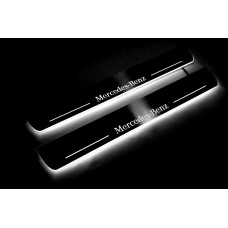 Накладки на пороги з підсвіткою Mercedes ML W164 2005-2011 (front doors) - (тип Static)