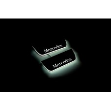 Накладки на пороги з підсвіткою Mercedes ML W164 2005-2011 (rear doors) - (тип Static)