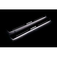 Накладки на пороги з підсвіткою Mitsubishi ASX 2010+ (front doors) - (тип Static)