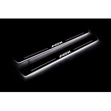 Накладки на пороги з підсвіткою Mitsubishi ASX 2010+ (front doors) - (тип Static)