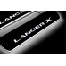 Накладки на пороги з підсвіткою Mitsubishi Lancer X 2007+ (rear doors) - (тип Static)