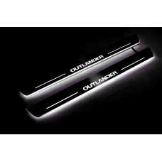 Накладки на пороги з підсвіткою Mitsubishi Outlander II 2007-2012 (front doors) - (тип Static)