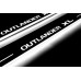 Накладки на пороги з підсвіткою Mitsubishi Outlander II 2007-2012 з логотипом Outlander XL (front doors) - (тип Static)