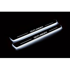 Накладки на пороги з підсвіткою Mitsubishi Outlander III 2012+ (front doors) - (тип Static)