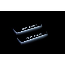 Накладки на пороги з підсвіткою Mitsubishi Outlander III 2012+ (rear doors) - (тип Static)
