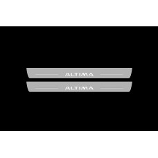 Накладки на пороги з підсвіткою Nissan Altima V 2013-2018 (front doors) - (тип Static)