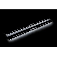 Накладки на пороги з підсвіткою Nissan Juke I 2010-2020 (front doors) - (тип Static)