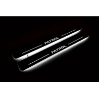 Накладки на пороги з підсвіткою Nissan Patrol Y62 2010+ (front doors) - (тип Static)