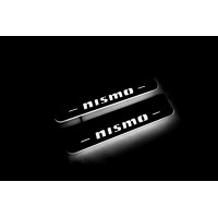 Накладки на пороги з підсвіткою Nissan Patrol Y62 2010+ with logo NISMO (rear doors) - (тип Static)