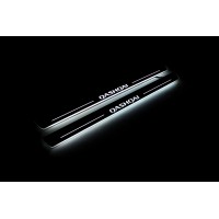 Накладки на пороги з підсвіткою Nissan Qashqai I 2007-2013 (front doors) - (тип Static) Накладки на пороги з підсвіткою Nissan Qashqai I 2007-2013 (front doors) - (тип Static)