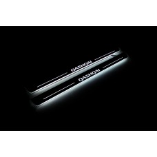 Накладки на пороги з підсвіткою Nissan Qashqai I 2007-2013 (front doors) - (тип Static)