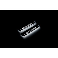 Накладки на пороги з підсвіткою Nissan Qashqai I 2007-2013 (rear doors) - (тип Static)