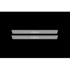 Накладки на пороги з підсвіткою Opel Corsa E 3D 2014–2019 - (тип Static)