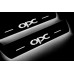 Накладки на пороги з підсвіткою Opel Insignia I 2008-2017 з лого OPC (rear doors) - (тип Static)