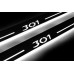 Накладки на пороги з підсвіткою Peugeot 301 2012+ - (тип Static)