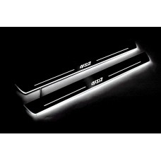 Накладки на пороги з підсвіткою Peugeot 4007 2007-2012 (front doors) - (тип Static)