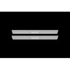 Накладки на пороги з підсвіткою Range Rover III 2002-2012 з лого VOGUE (front doors) - (тип Static)
