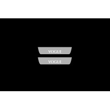 Накладки на пороги з підсвіткою Range Rover III 2002-2012 з лого VOGUE (rear doors) - (тип Static)