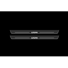 Накладки на пороги з підсвіткою Renault Logan I 2004-2013 - (тип Static)