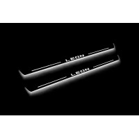 Накладки на пороги з підсвіткою Seat Leon III 2013-2020 (front doors) - (тип Static)