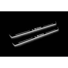Накладки на пороги з підсвіткою Seat Leon III 2013-2020 (front doors) - (тип Static)