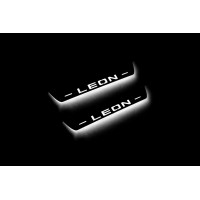 Накладки на пороги з підсвіткою Seat Leon III 2013-2020 (rear doors) - (тип Static) Накладки на пороги з підсвіткою Seat Leon III 2013-2020 (rear doors) - (тип Static)