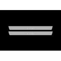 Накладки на пороги з підсвіткою Skoda Karoq 2018+ (front doors) - (тип Static)