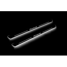Накладки на пороги з підсвіткою Skoda Octavia II (A5) 2004-2013 (front doors) - (тип Static)
