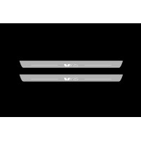 Накладки на пороги з підсвіткою Skoda Octavia II (A5) 2004-2013 з лого VRS (front doors) - (тип Static)