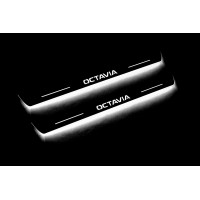 Накладки на пороги з підсвіткою Skoda Octavia III (A7) 2013-2020 (front doors) - (тип Static) Накладки на пороги з підсвіткою Skoda Octavia III (A7) 2013-2020 (front doors) - (тип Static)