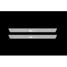 Накладки на пороги з підсвіткою Skoda Octavia III (A7) 2013-2020 з лого VRS (front doors) - (тип Static)
