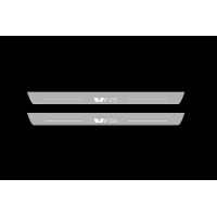 Накладки на пороги з підсвіткою Skoda Octavia IV (A8) 2020+ з лого VRS (front doors) - (тип Static)