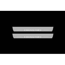 Накладки на пороги з підсвіткою Subaru Crosstrek II 2017-2022 (front doors) - (тип Static)