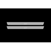Накладки на пороги з підсвіткою Subaru Impreza III 2007-2014 з лого STI (front doors) - (тип Static)