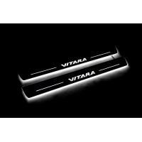 Накладки на пороги з підсвіткою Suzuki Vitara 2015+ (front doors) - (тип Static)